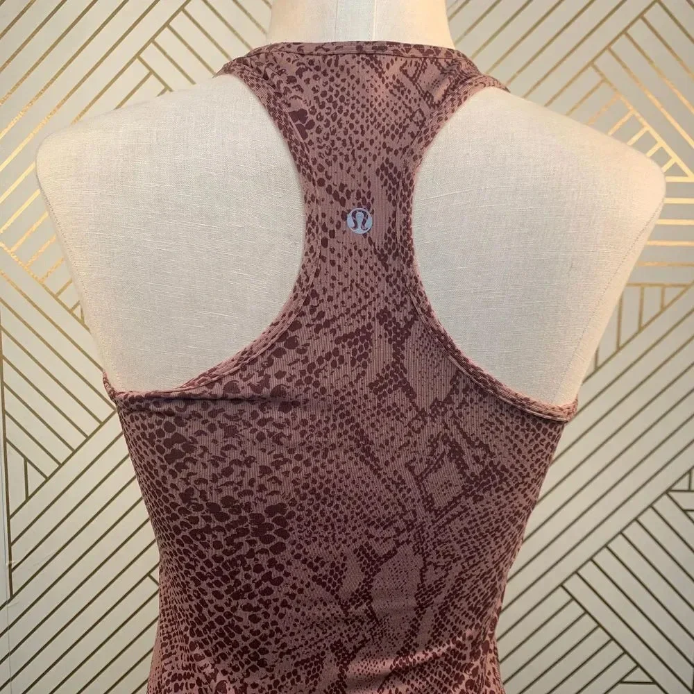 Lululemon Cool Racerback Tank‎ Top Desert Snake Berry Multi Pink Red Size 4